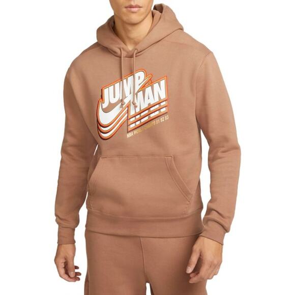 Nike Jordan Jumpman Fleece Pullover Hoodie Archaeo Brown Sweatshirt Mens Medium - Picture 1 of 6